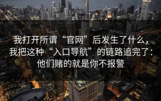 我打开所谓“官网”后发生了什么，我把这种“入口导航”的链路追完了：他们赌的就是你不报警