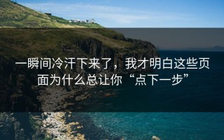 一瞬间冷汗下来了，我才明白这些页面为什么总让你“点下一步”