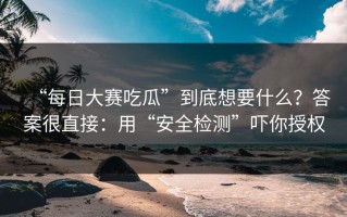 “每日大赛吃瓜”到底想要什么？答案很直接：用“安全检测”吓你授权