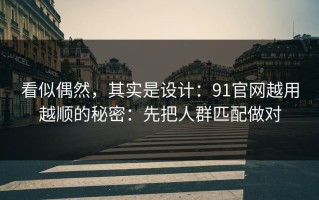 看似偶然，其实是设计：91官网越用越顺的秘密：先把人群匹配做对