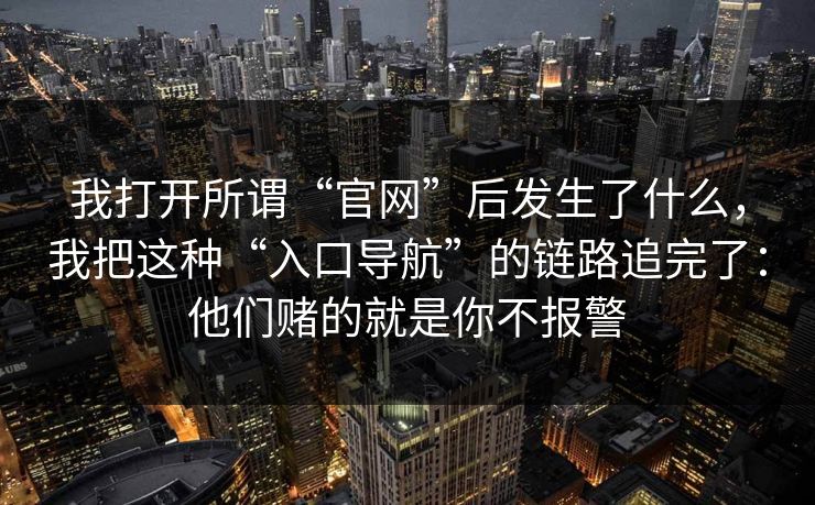 我打开所谓“官网”后发生了什么，我把这种“入口导航”的链路追完了：他们赌的就是你不报警